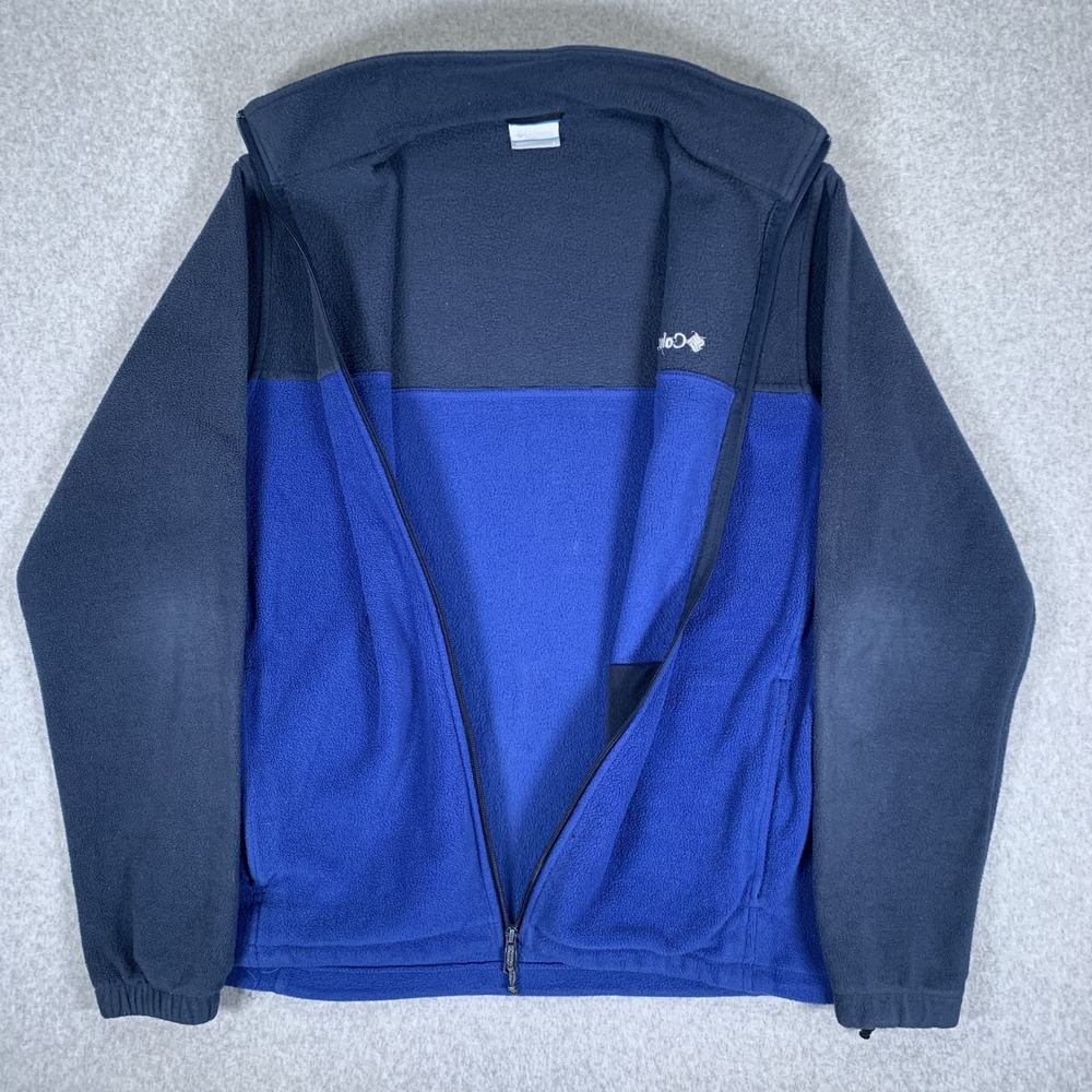 Columbia Fleece Jacket Mens Large Blue Colorblock Full Zip WM3220 Outdoor - Picture 4 of 16